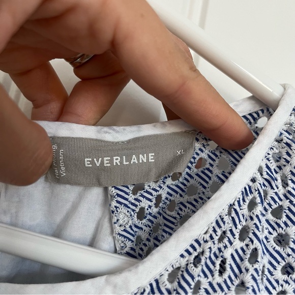 Everlane Blue and White Midi Dress - Picture 4 of 6